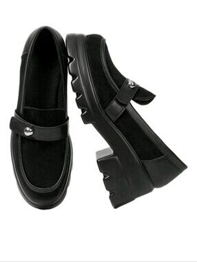 SHEIN Black Platform Mary Jane Loafers - Women's Chunky Sole